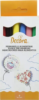 Obrázok produktu pre Súprava potravinárskych farebných ceruziek 6 kusov - červená, čierna, modrá, žltá, ružová, zelená Bez AZO