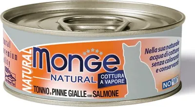 Obrázek produktu pro MONGE NATURAL kousky tuňáka s lososem pro kočky 80 g