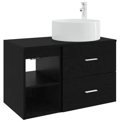 Obrázok produktu pre Sada kúpeľňového nábytku, 2 ks, čierny dub, kompozitné drevo