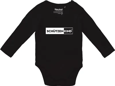 Produktbild von Huuraa Baby Body Schützenkind Modern 80 Black  Baumwolle Fairtrade Langarmbody Geschenkidee
