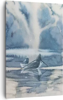 Produktbild von Bild auf Leinwand - Leinwandbild - Einteilig - Boot Fischer Wasser - 80x120cm - Wand Bild - Wanddeko - Wandbilder - Leinwanddruck - Wanddekoration - Leinwand bilder - Wandbild - PA80x120-3864