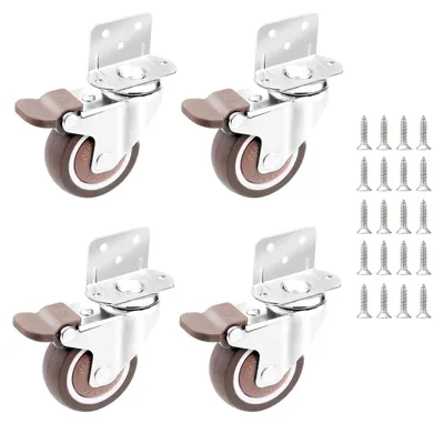 Productafbeelding van Wielen met rem, type L, 32 mm diameter, 4 stuks, voor meubels