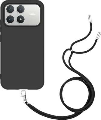 Image de Cazy Coque avec Cordon compatible avec Xiaomi Poco F8 Pro Coque avec Cordon – Coque Flexible – Noir