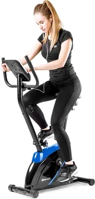 Produktbild von Hop-Sport Heimtrainer HS-2070 Onyx mit Pulssensoren und Computer Blau