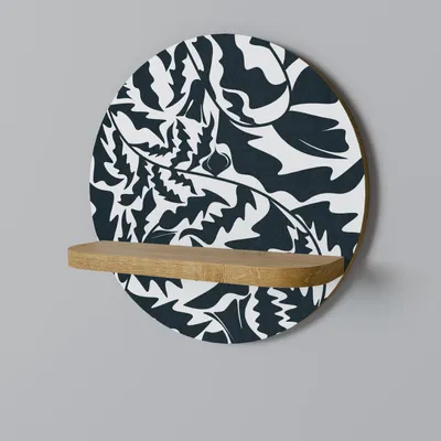 Produktbild von SPACEREBELS Wandregal Holz - dekoratives Hängeregal - Schweberegal für Wohnzimmer - Regalbrett Kinderzimmer Schlafzimmer - Rundes Regal für Wände - 34 x 34 Eiche Riva Finish