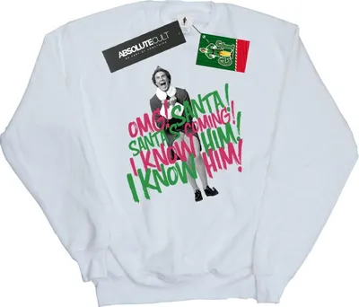 Produktbild von Elf - "Santa's Coming" Sweatshirt für Damen BI5399 (S) (Weiß)