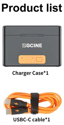 Image de Étui de recharge rapide pour batterie de caméra portable ZGCINE PS-BX1, 5200 mAh, chargeur double sans fil avec port Type-C, compatible avec la batterie Sony NP-BX1