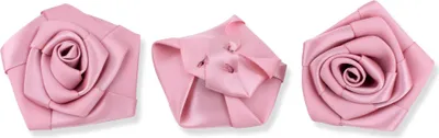 Produktbild von Satinrosen 6cm zum Basteln & Aufnähen 3 Stück Altrosa