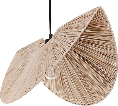 Produktbild von BELIANI Hängelampe Natürlich Papierschirm 1-Flammig Glühbirnen-Design Gefaltete Optik Rund Langes Kabel Modern Boho Wohnzimmer Esszimmer Beleuchtung