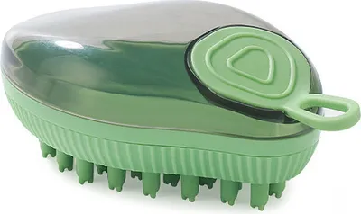 Produktbild von Silikon Hunde Badebürste, Waschbürste für Hunde mit Shampoospender, Haustier Silikon Badebürste, Massagebürste für Hundedusche (Grün)