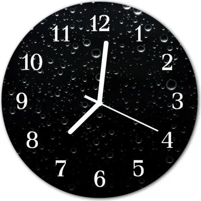 Produktbild von Glasuhr Wanduhr Küchenuhr Echt-Glas 30fi cm Tropfen  schwarz
