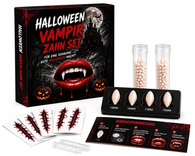 Produktbild von XXL Vampirzähne zum Aufstecken & Aufkleben – Vampirzähne für Dracula- & Vampirkostüm – Halloween, Karneval & Mottoparty