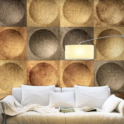 Produktbild von PURO TAPETE - Realistische Tapete ohne Rapport und Versatz 10m Vlies Tapetenrolle Wandtapete modern design Fototapete - Abstrakt Kugeln f-A-0519-j-b