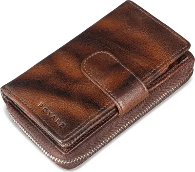 Produktbild von ROYALZ "Dominica" XL Echtleder Geldbörse Damen viele Fächer groß - 18 Kartenfächer RFID Blocker geschützt - Leder Portemonnaie im Vintage Design
