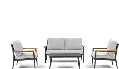 Produktbild von Lounge-Set SANSIBAR HELLET BHT 142x67x66 cm grau Gartenset