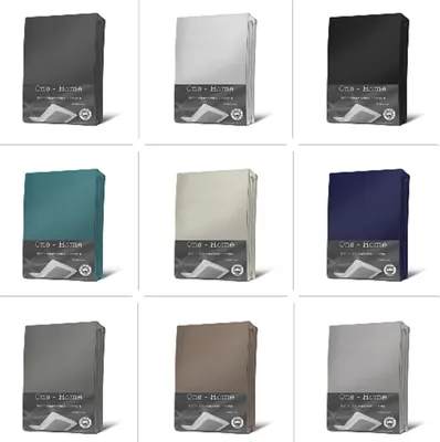 Produktbild von Jersey Spannbettlaken Spannbetttuch weiche Heavy Baumwolle mit Rundumgummizug, Farbe:Weiß, Größe:180 - 200x200 cm Split Topper