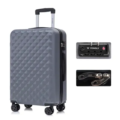 Produktbild von yonsly Premium Reisekoffer TSA-Schloss,YKK-Reißverschluss Hartschalen-Koffer Trolley Kabinenkoffer Rollkoffer Suitcase Handgepäck (Grau, L)