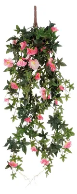 Zdjęcie produktu dla Wisząca sztuczna roślina Mica Decorations Petunia - dł. 15 x szer. 20 x wys. 80 cm - Rosé