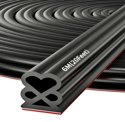 Image de Joint d'étanchéité adhésif pour portes et fenêtres (noir, 1 cm x 6 m)