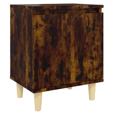 Produktbild von Nachttisch mit Massivholz-Beinen Räuchereiche 40x30x50 cm
