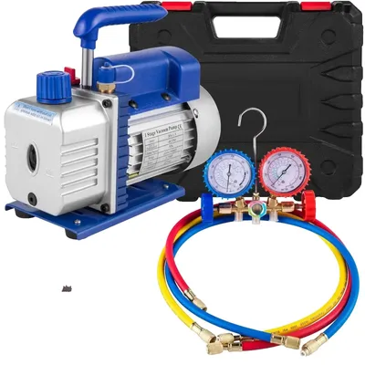 Productafbeelding van Vacuümpompen, 1-traps, voor hoge druk, 3CFM, 1-4PK, met manometer