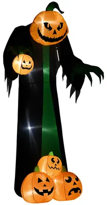 Produktbild von HOMCOM 240cm Aufblasbar Kürbisgeist Halloween Horror Deko mit LED Beleuchtung