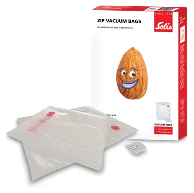Produktbild von Solis Zip Vakuumierbeutel 10 Stück, 26 x 35 cm, BPA-frei, Dicke 150 - 170 µm