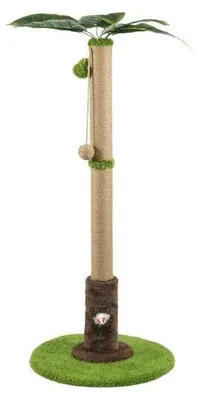 Produktbild von Kratzbaum - Kratzpfosten - Größe M - Mit Mausloch - Interaktive hängende Bälle - Einlagig - Für Kätzchen und Katzen
