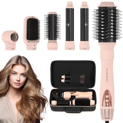 Produktbild von Warmluftbürste Lockenstab Haarstyler - 6-in-1 - Haarstyler für Föhnen und Stylen