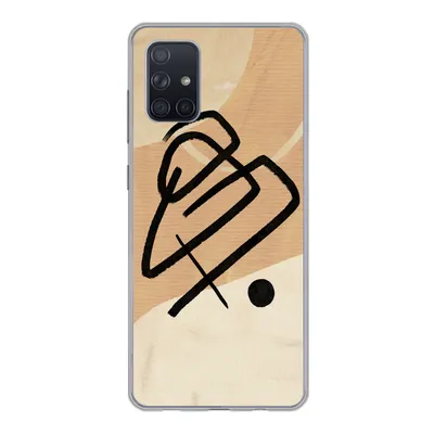 Produktbild von MuchoWow® Handyhülle Schutzhülle Hülle für Samsung Galaxy A51 5G Schwarz - Design - Braun Silikon Softcase Handy Hülle - Abbildung