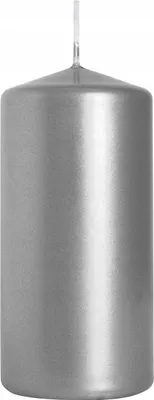 Produktbild von Stumpenkerze, 20 h, 10 cm, Silber metallic