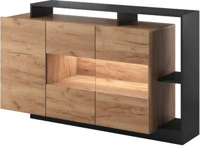 Produktbild von Kommode ALVA 155 cm Sideboard Eiche Craft Gold / Anthrazit