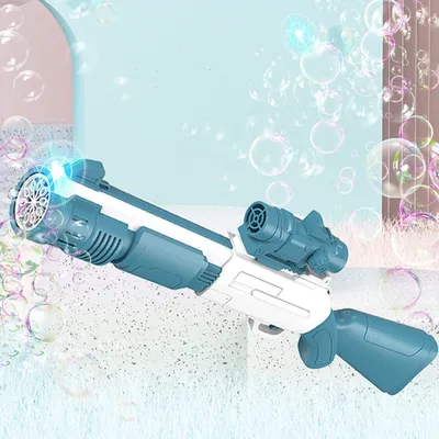 Produktbild von Bubble Machine Spielzeug Kindergewehr Bubble Gun 10 Löcher Bubble Machine Spielzeug für Jungen und Mädchen Indoor Outdoor Sommeraktivitäten Weihnachtsgeschenk (Blau)