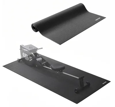 Obrázok produktu pre VEVOR rohož na bežecký pás pre kobercové podlahy Ochranná rohož na podlahu (915 x 1820 mm) pre športové zariadenia s hrúbkou 6 mm, rohož na tréningové zariadenia pre bežecké pásy eliptické trenažéry veslovacie trenažéry, ochrana podlahy z PVC s vysokou hustotou