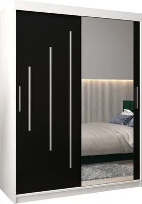 Produktbild von Kleiderschrank, Schiebetürenschrank Schlafzimmer, Schrank mit Spiegel YORK 2 150 cm