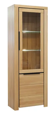 Produktbild von Vitrine Hochschrank Schrank Brest Kernbuche Teilmassiv H.199cm Standvitrine