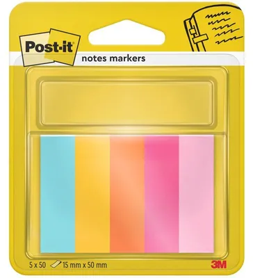 Obrázok produktu pre Záložka, papierová, 5x50 listov, 15x50 mm, 3M POSTIT, "Beachside"
