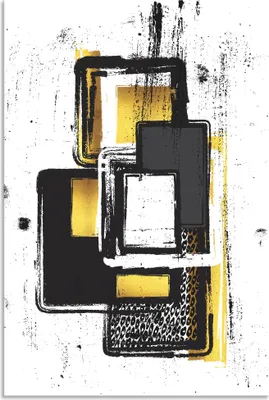 Produktbild von ARTland Wandbild Alu für Innen & Outdoor Abstrakte Malerei Nr. 3 gold Größe: 60x90 cm