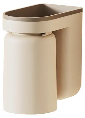 Image de Porte-brosses à dents mural avec fonction d'écoulement, gobelets autocollants pour salle de bains, beige