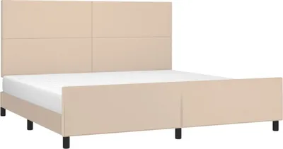 Produktbild von Bettgestell mit Kopfteil Cappuccino-Braun 200x200 cm Kunstleder