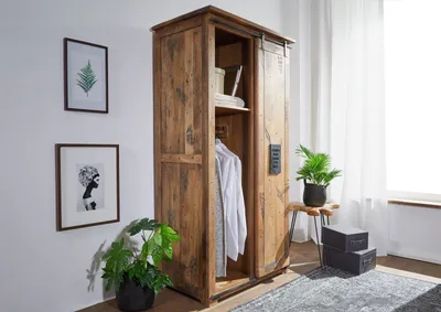 Produktbild von MASSIVMOEBEL24 Schrank Mango 100x60x190 natur lackiert RAILWAY #116