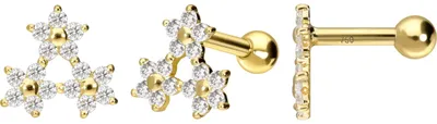 Produktbild von Ohrpiercing 14/18 Karat Gold Ohrpiercing 3 MOISSANIT-BLUMEN