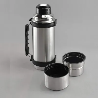 Produktbild von X4-LIFE Doppelwandige Edelstahl-Isolierflasche mit 2 Trinkbechern