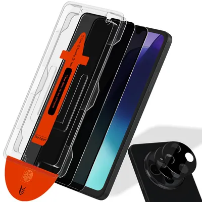 Obrázek produktu pro 2-balení Xiaomi Redmi 14C Ochranné sklo na displej Privacy & 2-balení ochrana objektivu - Tvrzené sklo | [Automatická instalace] - Bez bublin