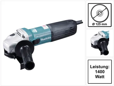 Zdjęcie produktu dla Szlifierka kątowa Makita GA 5040C Z1 125 mm 1400 W 22,23 mm
