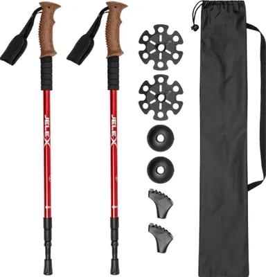 Produktbild von JELEX Walking Stöcke mit Korkgriffen rot |JLX-289