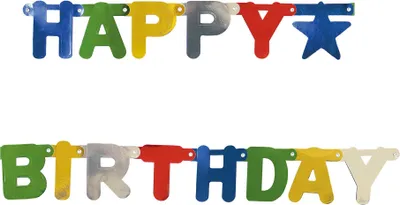 Produktbild von Girlande Happy Birthday Metallic Bunt 1,56 m - Einheitsgröße