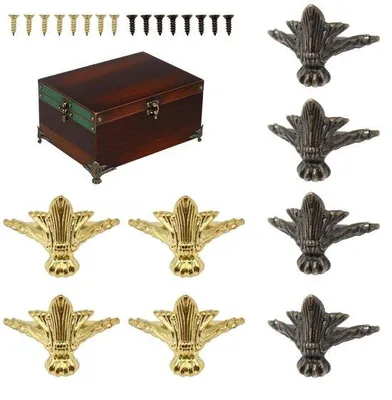 Productafbeelding van Antieke hoekbeschermers - 8 stuks - Messing - Decoratieve hoekstukken - Retro-design - Goud/brons - Robuust en stijlvol
