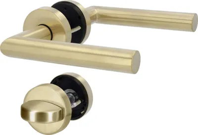 Produktbild von Alpertec WC-Türgriff-Garnitur Rosette Fair I Edelstahl gold matt Ø 52 mm