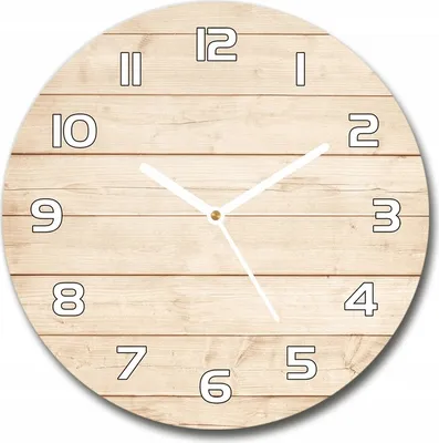 Produktbild von Stille Glaswanduhr mit bedrucktem Holzhintergrund Fi 30 cm